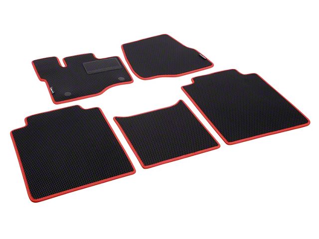 Custom Fit Front and Rear Floor Liners; Black/Red (15-20 F-150 SuperCab)
