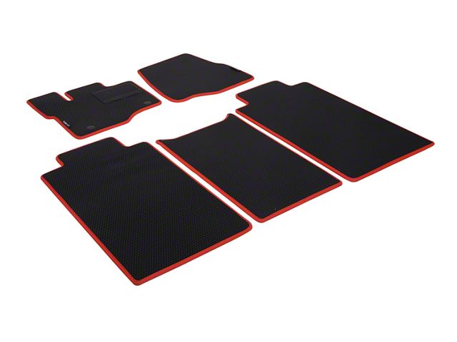 Custom Fit Front and Rear Floor Liners; Black/Red (15-20 F-150 SuperCrew)