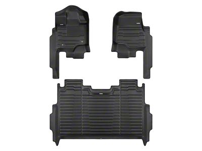 Custom Front and Rear Floor Mats; Black (21-24 F-150 SuperCrew w/o Rear Underseat Storage)
