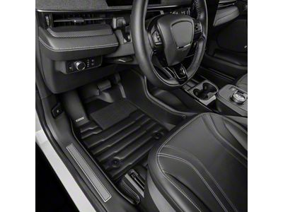Custom Front and Rear Floor Mats; Black (21-25 F-150 SuperCrew w/ Rear Underseat Storage)