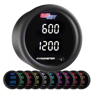 Digital 2200-Degree Exhaust Gas Temperature Gauge; Black 10 Color (Universal; Some Adaptation May Be Required)