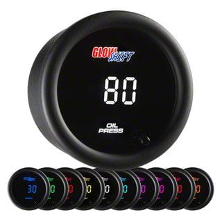 Digital Oil Pressure Gauge; Black 10 Color (Universal; Some Adaptation May Be Required)