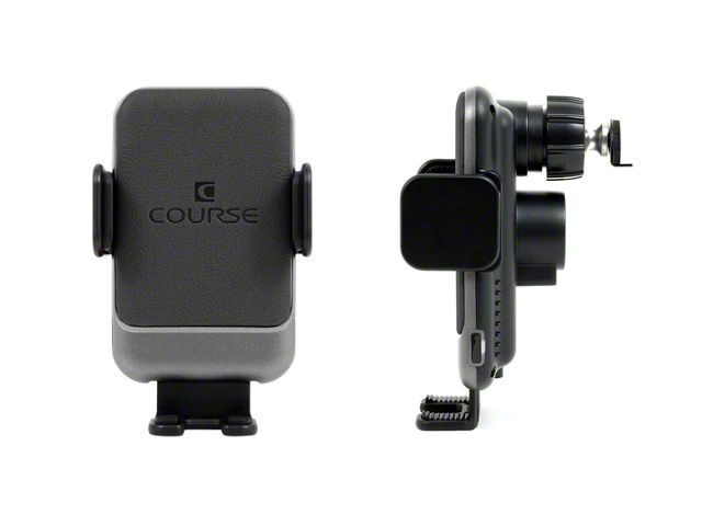 Direct Fit Phone Mount with Charging Auto Closing Cradle Head; Black (13-14 F-150)