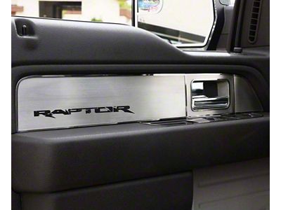 Door Panel Inserts; Brushed Stainless (10-14 F-150 Raptor SuperCrew)