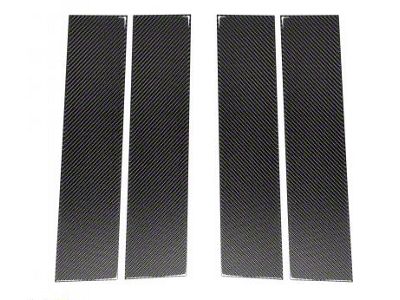 Door Pillar Accent Trim; Domed Carbon Fiber (09-14 F-150 SuperCab, SuperCrew)