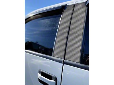 Door Pillar Accent Trim; Domed Carbon Fiber (09-14 F-150 SuperCab, SuperCrew)
