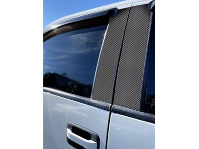 Door Pillar Accent Trim; Raw Carbon Fiber (09-14 F-150 SuperCab, SuperCrew)