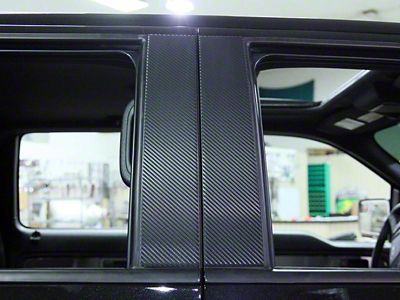 Door Pillar Post Wrap; Carbon Fiber (10-14 F-150)