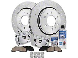 Drilled and Slotted 6-Lug Brake Rotor, Pad, Caliper, Brake Fluid and Cleaner Kit; Front (10-11 F-150)