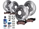 Drilled and Slotted 6-Lug Brake Rotor, Pad, Brake Fluid and Cleaner Kit; Front and Rear (12-14 F-150; 15-17 F-150 w/ Manual Parking Brake)