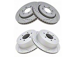 Drilled and Slotted 6-Lug Rotors; Front and Rear (10-11 F-150)