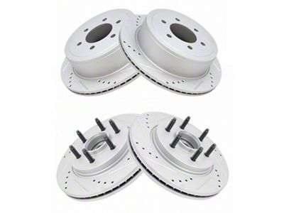Drilled and Slotted 6-Lug Rotors; Front and Rear (04-08 F-150)