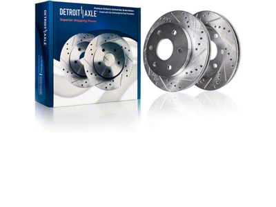 Drilled and Slotted 6-Lug Rotors; Rear Pair (04-11 4WD F-150)