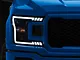 DRL LED Light Bar Projector Headlights; Black Housing; Smoked Lens (18-20 F-150 w/ Factory Halogen Non-BLIS Tail Lights)