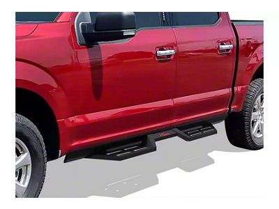 Drop Down Style Nerf Side Step Bars; Matte Black (15-24 F-150 SuperCrew)