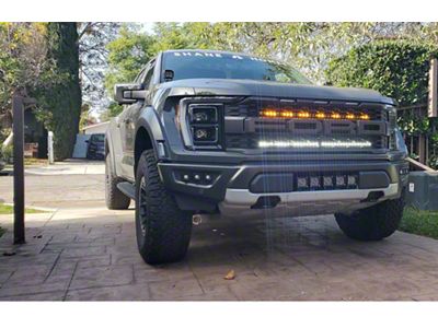 Dual 40-Inch Amber and White LED Light Bars with Grille Mounting Brackets (21-23 F-150 Raptor)
