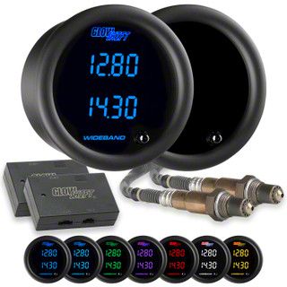 Dual Digital Wideband Air/Fuel Ratio Gauge; Tinted 7 Color (Universal; Some Adaptation May Be Required)