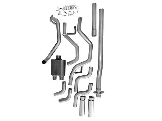 Dual Exhaust System with Polished Tips; Side/Rear Exit (15-20 5.0L F-150)