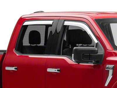 Putco Element Chrome Window Visors; Channel Mount; Front and Rear (21-24 F-150 SuperCrew)