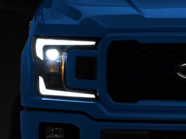 Elite Series LED Projector Headlights; Black Housing; Clear Lens (18-20 F-150 w/ Factory Halogen Headlights)