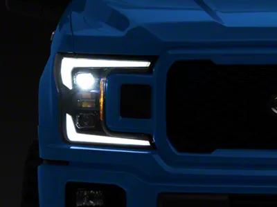 Elite Series LED Projector Headlights; Black Housing; Clear Lens (18-20 F-150 w/ Factory Halogen Headlights)