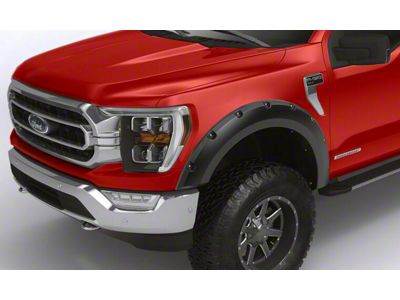 Elite Series Rivet Style Fender Flares; Front; Smooth Black (21-24 F-150, Excluding Raptor)