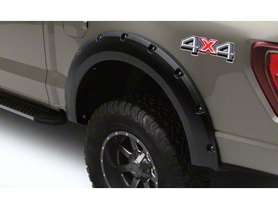 Elite Series Rivet Style Fender Flares; Rear; Textured Black (21-24 F-150, Excluding Raptor)