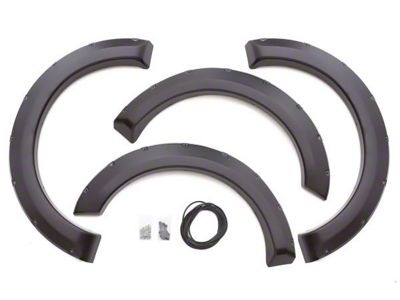 Elite Series Rivet Style Fender Flares; Front and Rear; Smooth Black (04-08 F-150 Styleside)