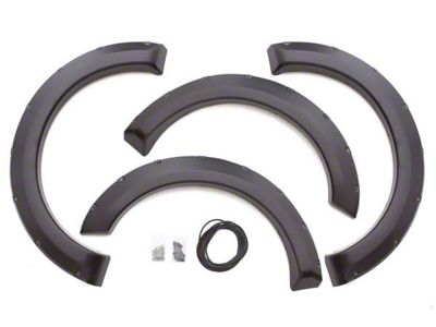 Elite Series Rivet Style Fender Flares; Front and Rear; Smooth Black (09-14 F-150 Styleside, Excluding Raptor & Platinum)