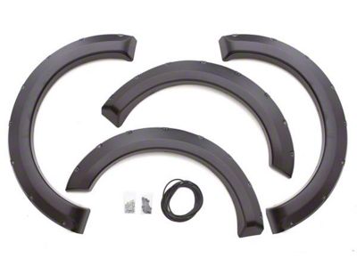Elite Series Rivet Style Fender Flares; Front and Rear; Textured Black (04-08 F-150 Styleside)