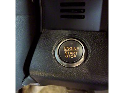 Engine Start/Stop Button Overlay; Orange Text On Black (17-20 F-150 Raptor)