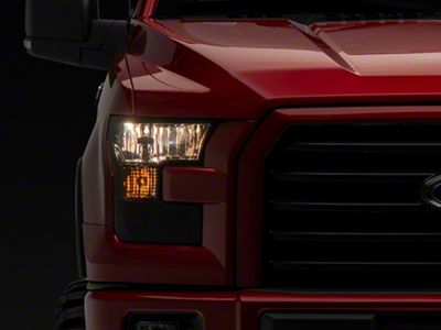 Euro Crystal Headlights; Chrome Housing; Smoked Lens (15-17 F-150 w/ Factory Halogen Headlights)