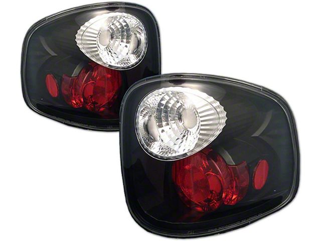 Euro Style Tail Lights; Black Housing; Clear Lens (01-03 F-150 Flareside)
