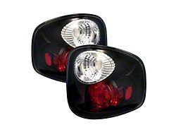 Euro Style Tail Lights; Black Housing; Clear Lens (97-00 F-150 Flareside)