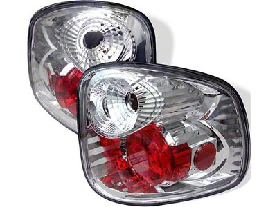 Euro Style Tail Lights; Chrome Housing; Clear Lens (01-03 F-150 Flareside)