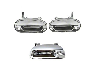 Exterior Door and Tailgate Handles; Front; Chrome (97-03 F-150)