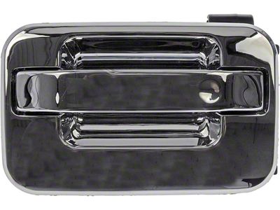 Exterior Door Handle; Rear Left; All Chrome; Original Design; Plastic (04-14 F-150 SuperCrew)