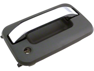 Exterior Door Handle with Keyhole; Textured Black and Chrome; Front Passenger Side (04-14 F-150)