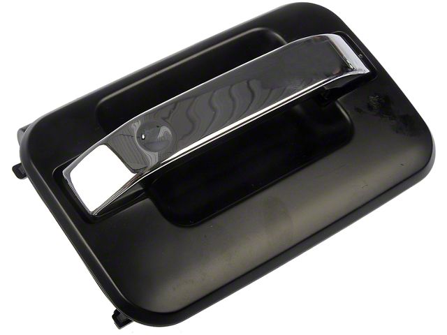 Exterior Door Handle without Keyhole; Black and Chrome; Front Passenger Side (04-14 F-150)