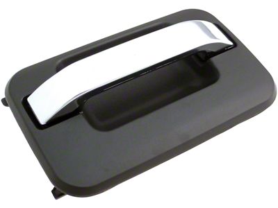 Exterior Door Handle without Keyhole; Textured Black and Chrome; Front Passenger Side (04-14 F-150)