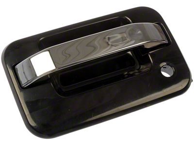 Exterior Door Handle without KeyPad Opening; Black and Chrome; Front Driver Side (04-14 F-150)