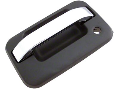Exterior Door Handle without KeyPad Opening; Textured Black and Chrome; Front Driver Side (04-14 F-150)