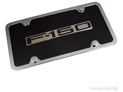 F-150 License Plate; Chrome on Black (Universal; Some Adaptation May Be Required)
