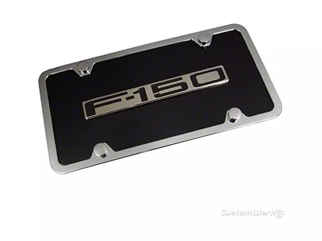 F-150 License Plate; Chrome on Black (Universal; Some Adaptation May Be Required)