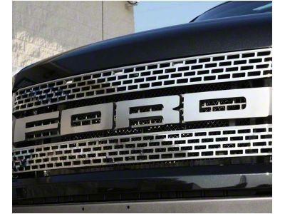 F-O-R-D Grille Letters; Brushed (10-14 F-150 Raptor)