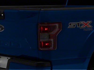 Facelift Tail Lights; Dark Red Housing; Smoked Lens (15-17 F-150 w/ Factory Halogen Non-BLIS Tail Lights)