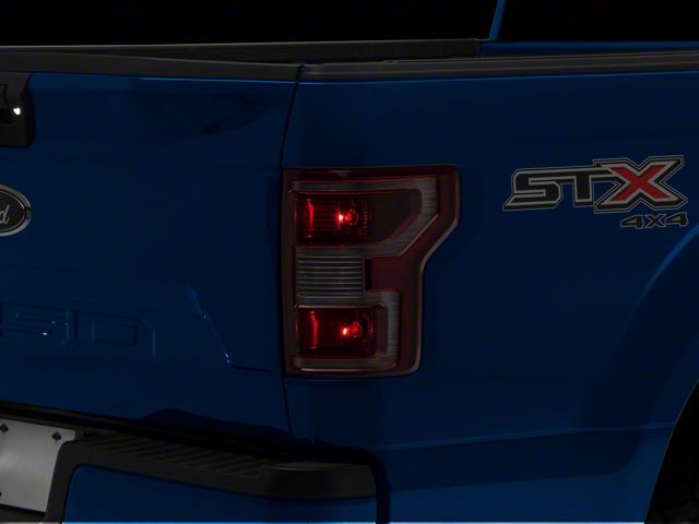 Facelift Tail Lights; Dark Red Housing; Smoked Lens (15-17 F-150 w/ Factory Halogen Non-BLIS Tail Lights)