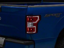 Facelift Tail Lights; Red Housing; Clear Lens (15-20 F-150 w/ Factory Halogen Non-BLIS Tail Lights)