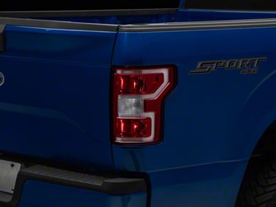 Facelift Tail Lights; Red Housing; Clear Lens (15-20 F-150 w/ Factory Halogen Non-BLIS Tail Lights)