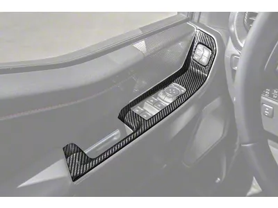 Factory Style Front Door Switch Panel Trim Covers; Carbon Fiber (21-26 F-150)